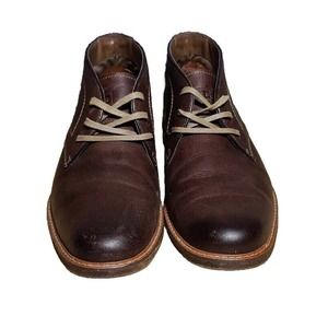 Mens Chaps Ralph Lauren Brown Leather Chukka Boots Size 12 Lug Shoes Ankle